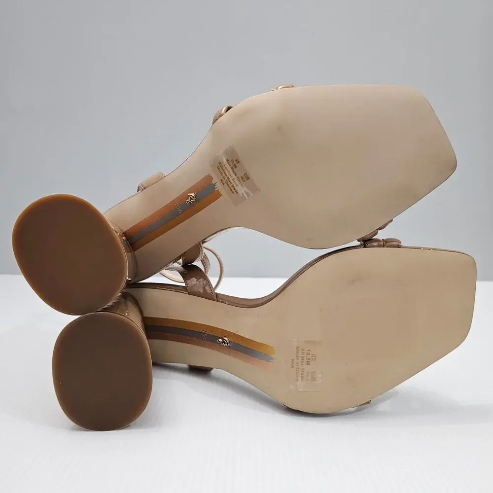 NEW Sam Edelman Kia Block Heel Strappy Sandal Rosa Blush Patent Size 10.5 - Picture 10 of 12